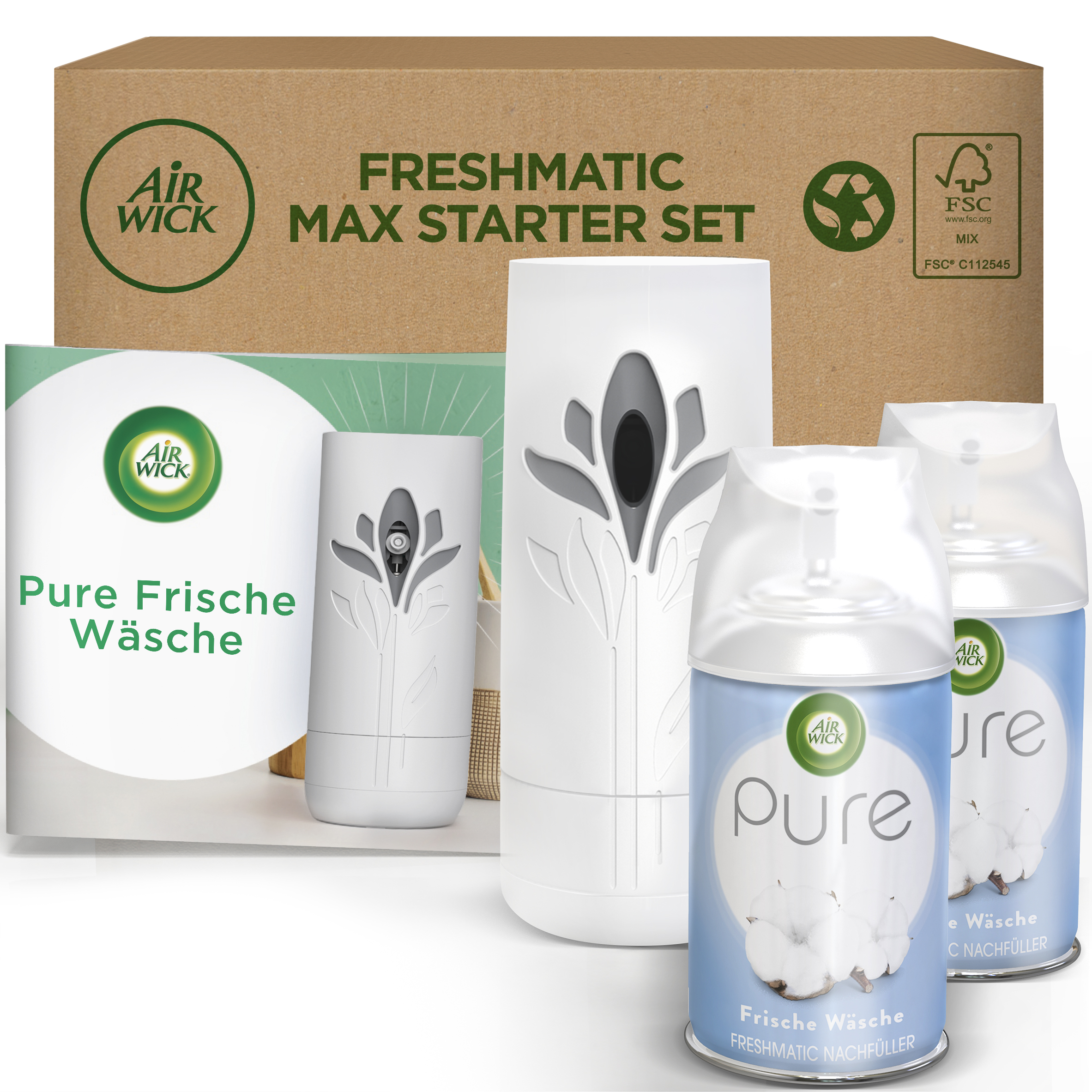 Air Wick Freshmatic Max eCom Starter-Set PURE Frische Wäsche